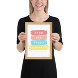 KEEP THE HAPPY HAPEENING Framed matte paper poster