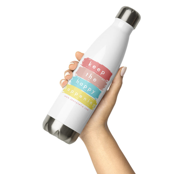 KEEP THE HAPPY HAPPENING Stainless Steel Water Bottle
